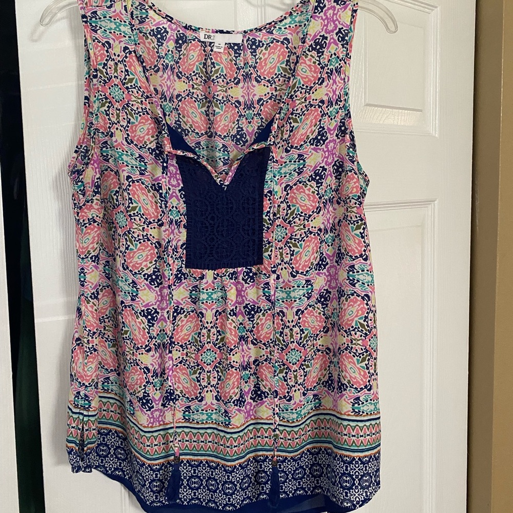 Bright mosaic womens blouse tank